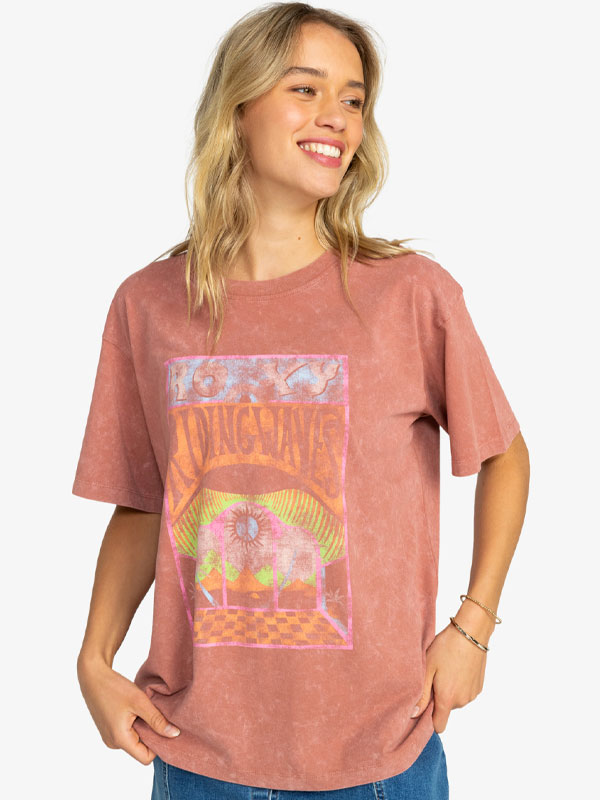 Roxy GIRL NEED LOVE CEDAR WOOD dámské skate tričko - XS růžová