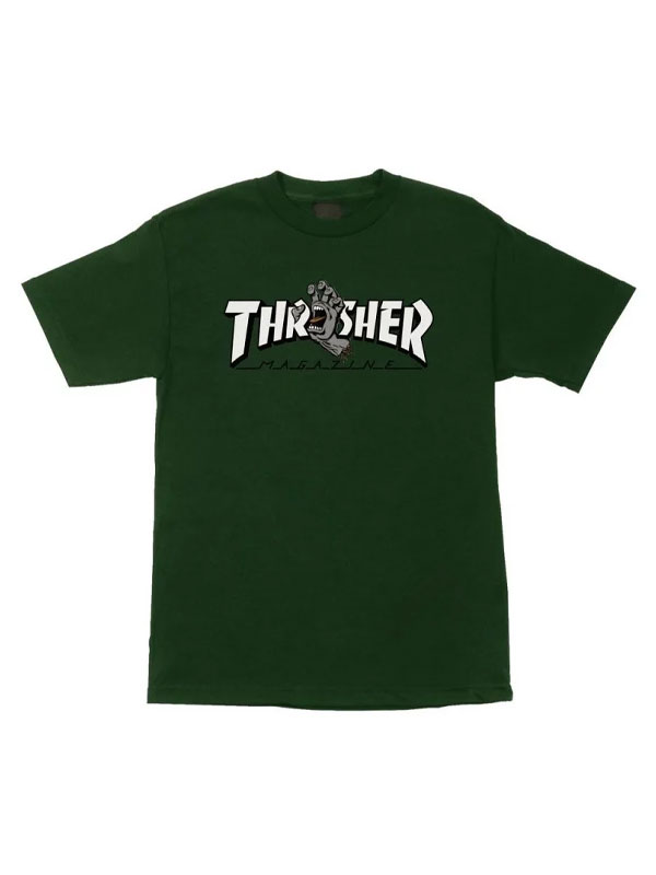 Santa Cruz Thrasher Screaming L FOREST GREEN pánské tričko krátký rukáv - M zelená